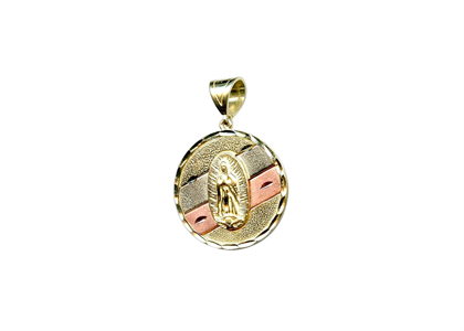 Three Tone Plated Mother Mary Pendant